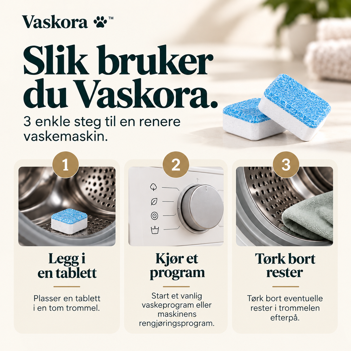Vaskora vaskemaskinrens